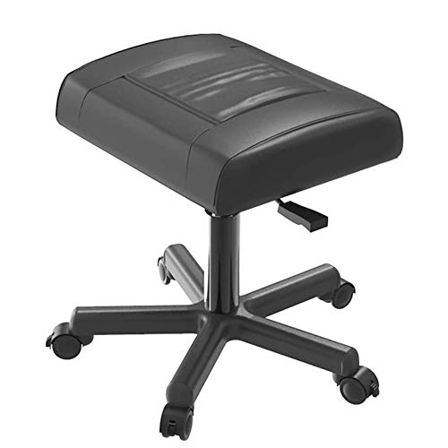 MYEBP Büro Fußstützen Mit Rädern, Gaming Fußhocker Gaming Stuhl Fußhocker PU Leder Fußständer Unter Schreibtischhöhe Verstellbare Rolling Leg Rest, Office Footstool Computer Fußstütze von MYEBP