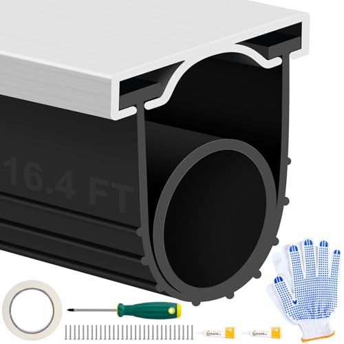 MYFAMIREA 4 m Garagentordichtungen, Gummi unten, vorgebohrte Aluminiumschienenhalterungs-Set, Wetterabisolierung, U+O-Ring, wetterfester Schwellenstreifen, Ersatzboden für Garagentor, 4 cm Breite MYFAMIREA 4 m Garagentordichtungen, Gummi unten, vorgebohrte Aluminiumschienenhalterungs-Set, Wetterabisolierung, U+O-Ring, wetterfester Schwellenstreifen, Ersatzboden für Garagentor, 4 cm Breite von MYFAMIREA