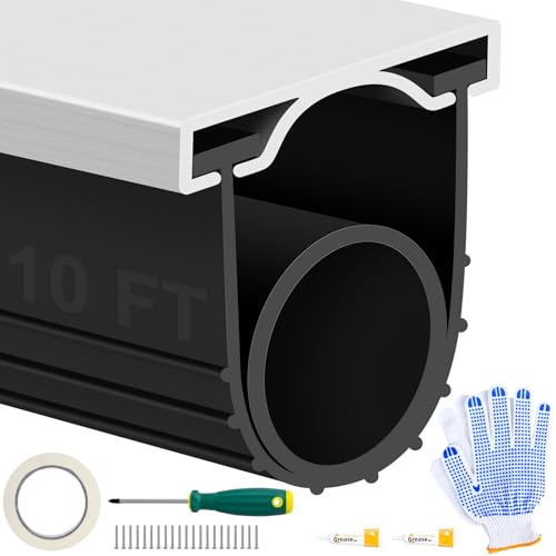 MYFAMIREA Garagentordichtungen, Gummi, vorgebohrte Aluminiumschienen-Halterungs-Set, Wetterabisolierung, U+O-Ring, wetterfester Schwellenstreifen, Ersatzboden für Garagentor, 4 cm Breite, Schwarz MYFAMIREA Garagentordichtungen, Gummi, vorgebohrte Aluminiumschienen-Halterungs-Set, Wetterabisolierung, U+O-Ring, wetterfester Schwellenstreifen, Ersatzboden für Garagentor, 4 cm Breite, Schwarz von MYFAMIREA