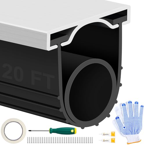 MYFAMIREA Garagentordichtungen, Gummi, vorgebohrte Aluminiumschienen-Halterungs-Set, Wetterabisolierung, U+O-Ring, wetterfester Schwellenstreifen, Ersatzboden für Garagentor, 4 cm Breite, Schwarz MYFAMIREA Garagentordichtungen, Gummi, vorgebohrte Aluminiumschienen-Halterungs-Set, Wetterabisolierung, U+O-Ring, wetterfester Schwellenstreifen, Ersatzboden für Garagentor, 4 cm Breite, Schwarz von MYFAMIREA