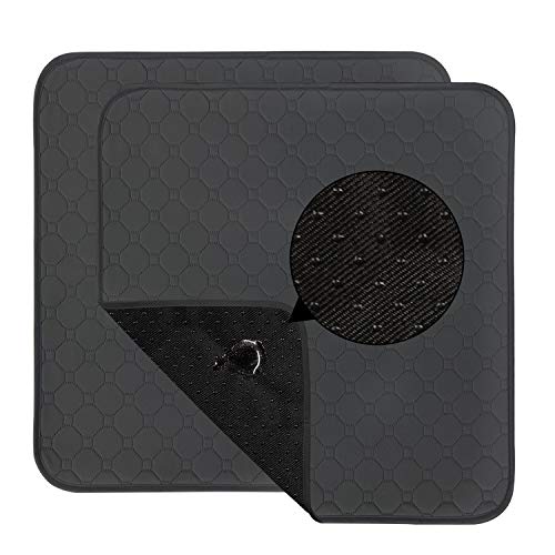 MYFUTUNITY Wiederverwendbare Stuhlpolster bei Inkontinenz, 2er-Pack 51 x 56 cm waschbare wasserdichte Unterlagen. saugfähige Bettpolster, Rutschfester Rollstuhlsitzbezug, Liegestuhlschutz (Schwarz) von MYFUTUNITY