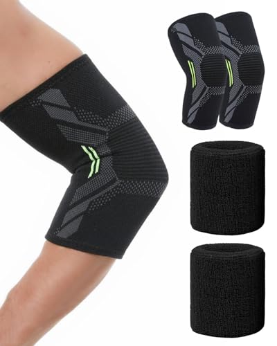 MYGLOAR 4er-Set Ellenbogenbandagen für Männer und Frauen, Handgelenkbandage, Golfer-Arm-Tennis-Ellbogenbandage, Gewichtheben, Basketball und andere Ellenbogen-Sportbandagen von MYGLOAR