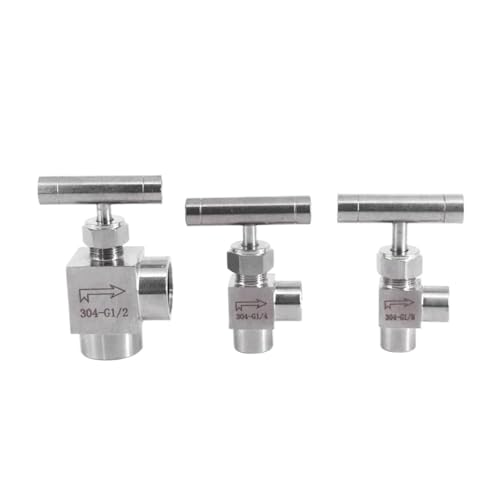 1/8" 1/4" 3/8" 1/2" BSP Female Male Elbow 90 Degree Needle Valve Crane 304 Stainless Flow Control With One-Shape Handle(1/4",NPT_STRAIGHT) von MYGZNDDEV