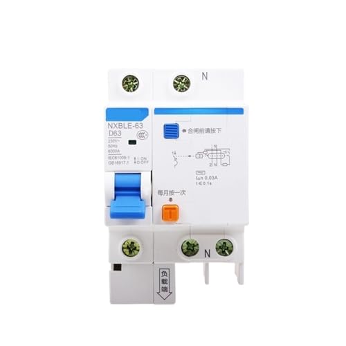 5 pcs NXBLE-63 Residual current operated circuit breaker RCBO 6KA type D 2P 30mA 6A 10A 16A 20A 25A 32A 40A 50A 63A(25A) von MYGZNDDEV