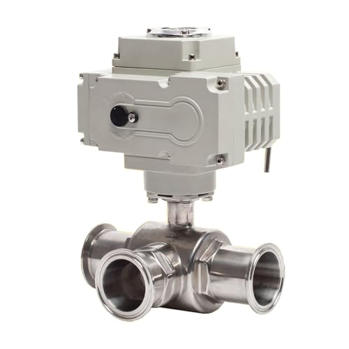 51mm 3 Way Stainless Steel Sanitary Tri Clamp Ferrule Type Motorized Ball Valve 220V 110V 12V High Platform Electric Ball Valves(L TYPE_110VAC) von MYGZNDDEV