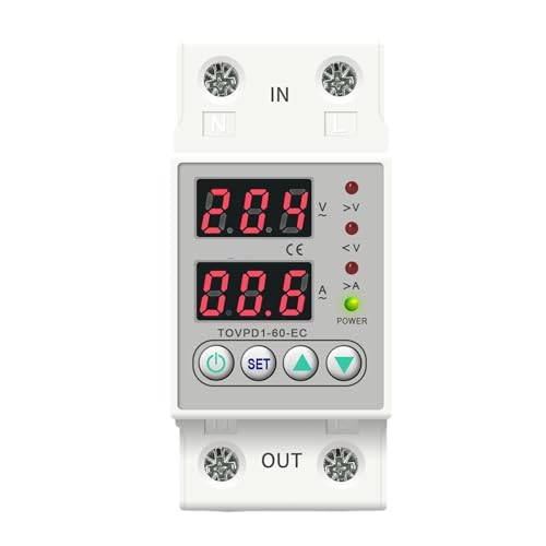 60A Din Rail 230V Adjustable Over and Under Voltage Protective Device Protector Relay Monitor Current Limit TOVPD1-63-EC(60A) von MYGZNDDEV