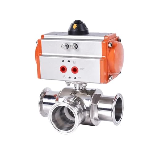 63mm Sanitary Pneumatic Clamp Three-Way Ball Valve Stainless Steel Double Acting T/L type Chuck Quick cut-off ball valves(L type) von MYGZNDDEV