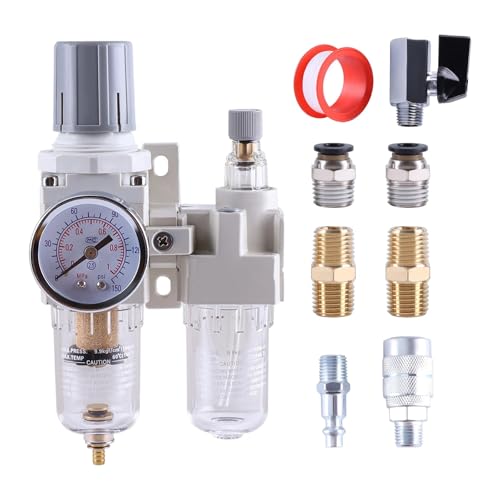 AC2010-02 AC3010-03 Pneumatic Pressure Regulator Combo Oil Water Separator Manual Drainage 1/4" 3/8" NPT Compressor Air Filter(AC2010-2) von MYGZNDDEV