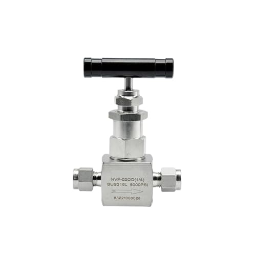 High Pressure 6000PSI Stainless Steel Needle Valve 2Way Adjustable Flow for Gas Compression Connection(1/4") von MYGZNDDEV