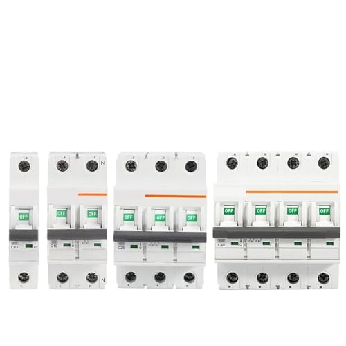 Mini Circuit Breaker AC MCB Short Overload Protector C Curve 35mm Din Rail Mount 30mA 1-4P 6-63A 220V 230V 50/60HZ(4,50A) von MYGZNDDEV