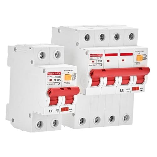 Nanque Mini Circuit Breaker AC230V 380V Voltage RCBO Two Three Phase RCD 30mA Leackage Protector 10A 16A 20A 25A 32A 40A 50A(2P 220V-230V,50A) von MYGZNDDEV
