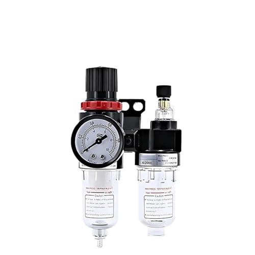 Pneumatic Air Compressor Filter Regulator AFC2000, Oil Water Separator AFR2000 + AL2000 G1/4, Reduce Pressure with Lubricants(Blue,1 Set) von MYGZNDDEV