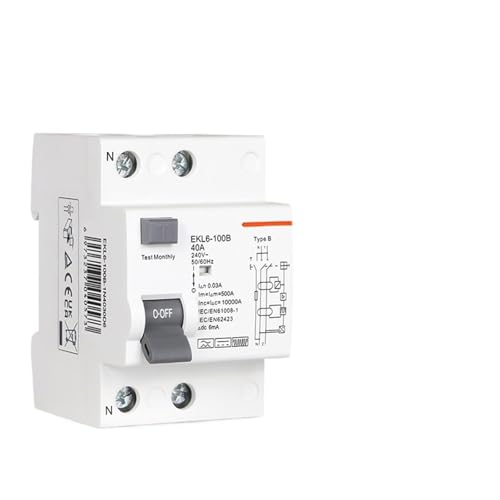 RCD DC Earth Leakage Circuit Breakers RCCB 10KA 1P+N 2P 4P 2Poles 4Poles 40A 63A 30mA Type B 6mA EV EVSE 220V EKL6-100B(4P 63A) von MYGZNDDEV