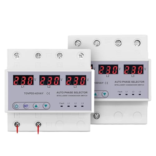 Three phase 3P+N Din rail phase selector Voltmeter with adjustable Over and Under Voltage protection Monitor Relays Protector(63A phase selector) von MYGZNDDEV