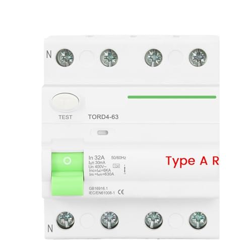 Type A RCCB Electromagnetic Residual Current Circuit Breaker A ELCB 4 Pole 16A 25A 40A 63A RCD 30mA 100mA 300mA 6KA TONGOU(4 Pole 300mA,25A) von MYGZNDDEV