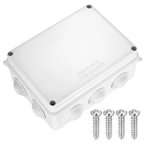 Aufputz Abzweigdose Aufputz Verteilerdose Außen Wasserdicht IP65, Anschlussdose Elektrische Box Wasserdicht IP65, ABS Kunststoff Klemmdose Abzweigkasten, Weiß von MYHongLe