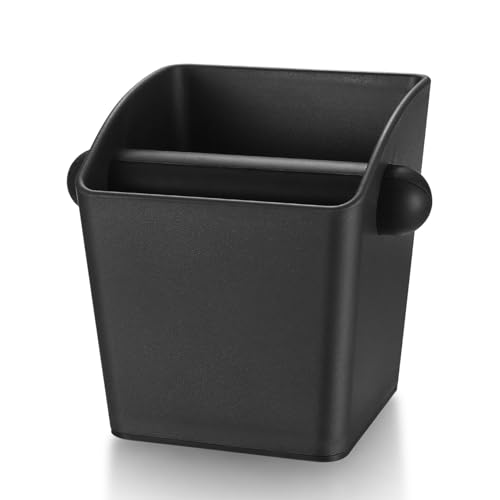 Kaffee Abklopfbehälter für Siebträger Zubehör, Abschlagbehälter für Siebträgermaschine Zubehör, Espresso Abschlagbox für Kaffeesatz Containers, Barista Abschlagbox Knock Box, Schwarz von MYHongLe