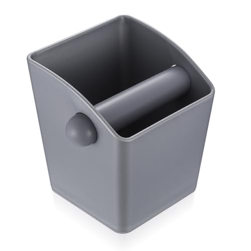 Kaffee Abklopfbehälter für Siebträger Zubehör, Abschlagbehälter für Siebträgermaschine Zubehör, Espresso Abschlagbox für Kaffeesatz Containers, Barista Abschlagbox Knock Box, Silbrig von MYHongLe