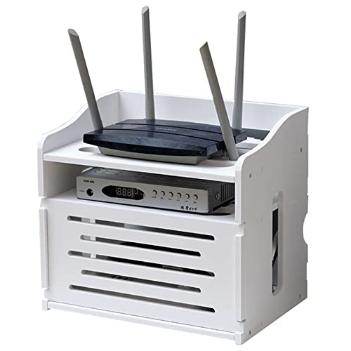 Kabellose Wifi-Router-Box, Desktop-/Wand-Wifi-Rack-Set-Top-Box-Regal, Haushalts-Netzkabel-Anordnungsbox, Steckdosen-Abschirmungsdraht-Finishing-Kabel-Aufbewahrungsbox, Schwebendes Regal, Dekorieren von MYIESAXL