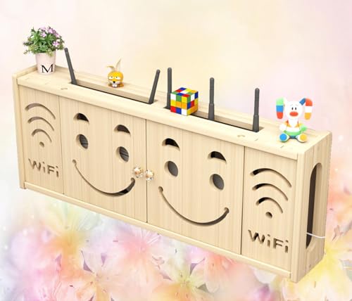 MYIESAXL Router-Box-Ständer, WLAN-Router-Halterung, Wandbehang, Wandmontagebox, Kabel-Router-Aufbewahrungsbox (A 71 x 28 cm), Wärmeableitung, Belüftung von MYIESAXL