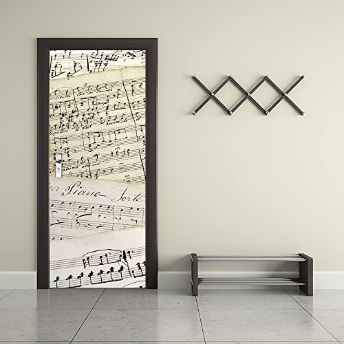 MYIESAXL Selbstklebende 3D-Türtapeten Mit Musikmotiv Zum Abziehen Und Aufkleben Dekoraufkleber Tapetenposter Türtapete Selbstklebend Entfernbar B 90 x H 200 cm von MYIESAXL
