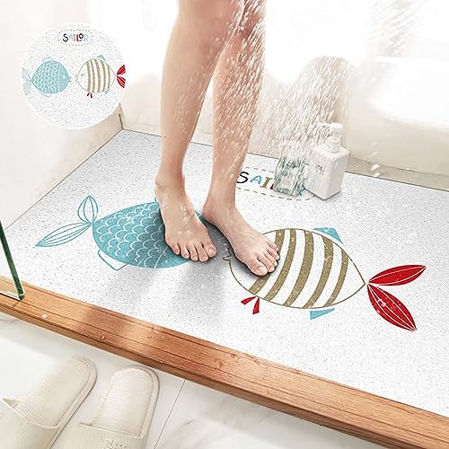 MYIESAXL rutschfeste Luffa-Duschmatte für Badezimmer in der Dusche, Badewannenmatte, PVC-Duschbodenmatte für Nassbereiche, schnell trocknende, weiche Luffa-Massage-Badematte (120 x 150 cm) von MYIESAXL