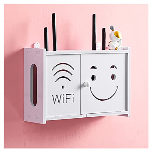 Wifi-Aufbewahrungsbox, Weiße Schwebende Regale, Aufbewahrung für Wlan-Router, an der Wand Hängende Boxregale für Router-Organizer, Dekorativer Wifi-Box-Versteck für Zuhause, Weiß-B, (36 X 11,5 X 24 cm von MYIESAXL