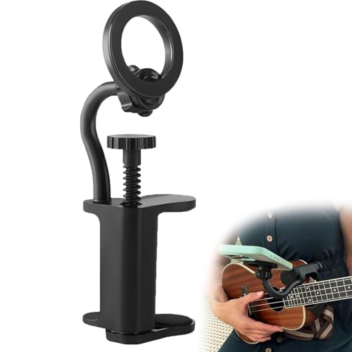 MYIHUIHUI Explainout Telefonhalter for Gitarre, Gitarre oder Ukulele, magnetischer Telefonhalter, verstellbar und tragbar for Live-Videoaufnahmen(2pcs) von MYIHUIHUI