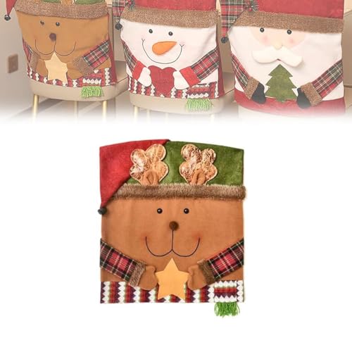 MYIHUIHUI Stuhlhussen mit Weihnachtsmotiven, Weihnachtsstuhlhussen for Esszimmerstühle, Weihnachtsstuhldekor, Dekorationen for die Küche(1pcs-a) von MYIHUIHUI
