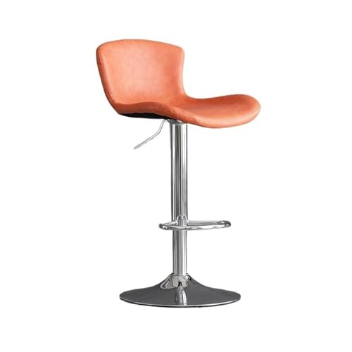 MYJ46DYSY Barhocker Mode Einfachen Barhocker Moderne Haushalt Hohe Hocker Licht Luxus Rückenlehne Hebbar Bar Stuhl 60-80 cm Eisen drehstuhl Barstühle (Color : Orange) von MYJ46DYSY
