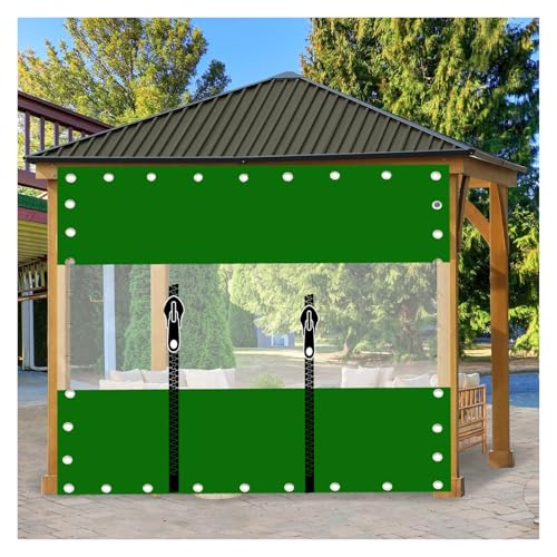 MYJIO Clear Tarpaulin Waterproof Terrace Windshield，Outdoor Porch Curtain 0.5mm PVC Pergola Curtains with Eyelets(2.1x2.2m/6.89x7.22ft) von MYJIO