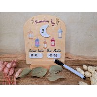 Iftar Holzschild Countdown-Kalender Ramadan/Tafel/ Geschenkidee/ Ramazan Deko U-003 von MYKIDOS