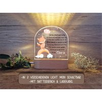 Kinder Nachtlicht Personalisiert Led Motiv Regenbogen Fuchs Affirmationen/Nachtlampe/ Schlummerlicht Nl-059 von MYKIDOS