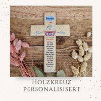 Kinderkreuz Arche Noah Bunt Personalisiertes Taufgeschenk/ Kommunionsgeschenk/ Patengeschenk/K-003 von MYKIDOS