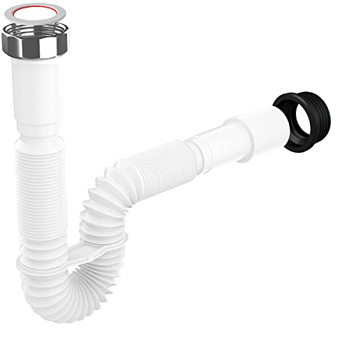 Flexibler Siphon/Ablaufschlauch 1 1/4" Siphon für Waschbecken, Röhrensiphon aus Kunststoff | 5/4"- Ø 32/40mm, Ablaufgarnitur für Waschtisch, Ausziehbar von 39-83 cm Flexibler Siphon/Ablaufschlauch 1 1/4" Siphon für Waschbecken, Röhrensiphon aus Kunststoff | 5/4"- Ø 32/40mm, Ablaufgarnitur für Waschtisch, Ausziehbar von 39-83 cm von MYLAVABO