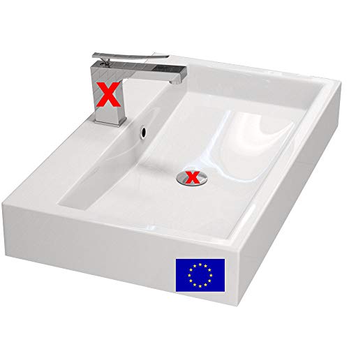 MYLAVABO Design Waschbecken 70cm zur Wandmontage oder als Aufsatzwaschbecken | Farbe: Weiss | 70x42cm | Material: hochwertiges Mineralguss | Made in EU | hochwertig verarbeitet MYLAVABO Design Waschbecken 70cm zur Wandmontage oder als Aufsatzwaschbecken | Farbe: Weiss | 70x42cm | Material: hochwertiges Mineralguss | Made in EU | hochwertig verarbeitet von MYLAVABO