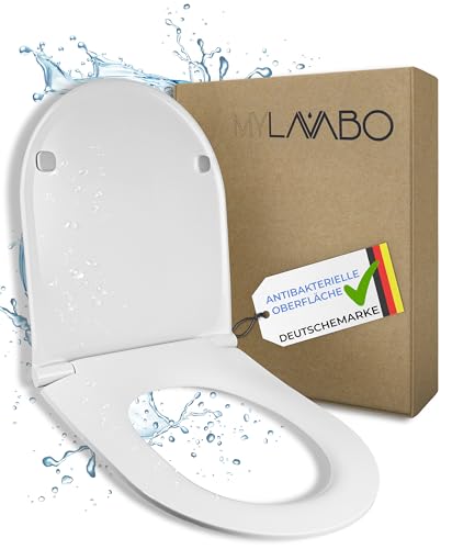 MYLAVABO D-Form Toilettensitz Soft-Close Quick-Release WC-Sitz für kompakte WCs von MYLAVABO