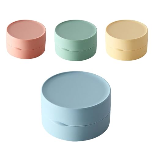 Seifendose Rund MYLERCT 4 Stück Tragbar Seifenbox, 8cm Kunststoff Seifenschale Reise mit Verschlussdeckel, 4 Farben für Zuhause Reisen Schule von MYLERCT