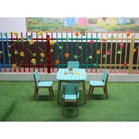 Garten-Essgruppe für Kinder: 4 Stühle + Tisch - Akazie - Blau - GOZO von MYLIA von MYLIA