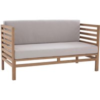 Gartensofa 2-Sitzer - Teakholz - Holzfarben hell & grau - LINERI von MYLIA von Vente-unique