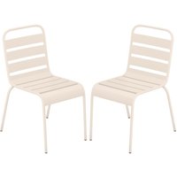 Gartenstuhl stapelbar 2er-Set - Metall - Beige - MIRMANDE von MYLIA von MYLIA