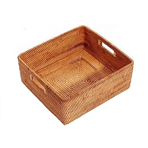HHF Körbe Behälter Rattan-Aufbewahrungskorb Japanischer Home-Desktop-Organisationskorb Snack-Spielzeug-Aufbewahrungsbox Tragbare Bücher-Aufbewahrungsbox Kleidung Lagerung ( Größe : B L(43x38x18cm) ) von MYLPDZSW