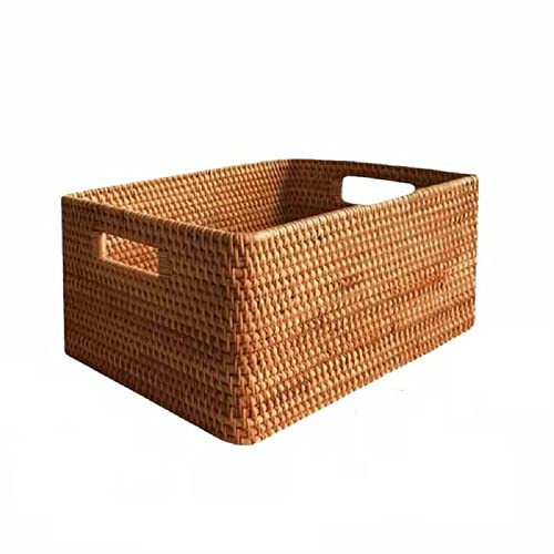 MYLPDZSW HHF Körbe Behälter Rattan-Aufbewahrungskorb, japanischer handgewebter Desktop-Korb, Snackbox, rechteckiger Tragekorb Kleidung Lagerung (Größe : A 3pcs(S+M+L)) von MYLPDZSW