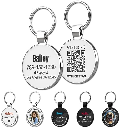 MYLUCKYTAG Personalisierte Haustier ID Tags Hundemarken - QR Code ID Tags - Haustier Online Profil - Senden Sie Haustier Standort Alert E-Mail beim Scannen MYLUCKYTAG Personalisierte Haustier ID Tags Hundemarken - QR Code ID Tags - Haustier Online Profil - Senden Sie Haustier Standort Alert E-Mail beim Scannen von MYLUCKYTAG