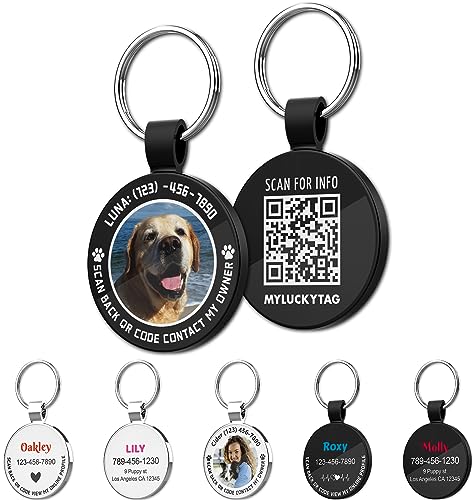 MYLUCKYTAG Personalisierte Haustier ID Tags Hundemarken - QR Code ID Tags - Haustier Online Profil - Senden Sie Haustier Standort Alert E-Mail beim Scannen MYLUCKYTAG Personalisierte Haustier ID Tags Hundemarken - QR Code ID Tags - Haustier Online Profil - Senden Sie Haustier Standort Alert E-Mail beim Scannen von MYLUCKYTAG
