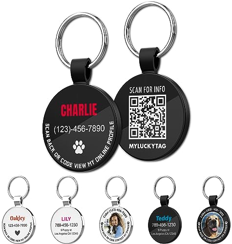 MYLUCKYTAG Personalisierte Haustier ID Tags Hundemarken - QR Code ID Tags - Haustier Online Profil - Senden Sie Haustier Standort Alert E-Mail beim Scannen MYLUCKYTAG Personalisierte Haustier ID Tags Hundemarken - QR Code ID Tags - Haustier Online Profil - Senden Sie Haustier Standort Alert E-Mail beim Scannen von MYLUCKYTAG