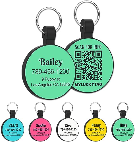 MYLUCKYTAG Personalisierte Haustier ID Tags Hundemarken - QR Code ID Tags - Haustier Online Profil - Senden Sie Haustier Standort Alert E-Mail beim Scannen MYLUCKYTAG Personalisierte Haustier ID Tags Hundemarken - QR Code ID Tags - Haustier Online Profil - Senden Sie Haustier Standort Alert E-Mail beim Scannen von MYLUCKYTAG