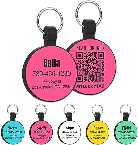 MYLUCKYTAG Personalisierte Haustier ID Tags Hundemarken - QR Code ID Tags - Haustier Online Profil - Senden Sie Haustier Standort Alert E-Mail beim Scannen MYLUCKYTAG Personalisierte Haustier ID Tags Hundemarken - QR Code ID Tags - Haustier Online Profil - Senden Sie Haustier Standort Alert E-Mail beim Scannen von MYLUCKYTAG