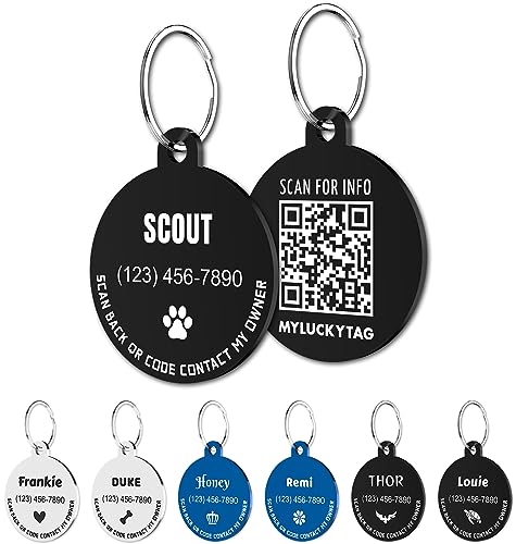 MYLUCKYTAG Personalisierte Haustier ID Tags - QR Code Hundemarken - Online Profil - Standort Alert E-Mail beim Scannen MYLUCKYTAG Personalisierte Haustier ID Tags - QR Code Hundemarken - Online Profil - Standort Alert E-Mail beim Scannen von MYLUCKYTAG
