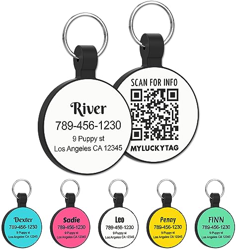 MYLUCKYTAG Personalisierte Haustier ID Tags Hundemarken - QR Code ID Tags - Haustier Online Profil - Senden Sie Haustier Standort Alert E-Mail beim Scannen MYLUCKYTAG Personalisierte Haustier ID Tags Hundemarken - QR Code ID Tags - Haustier Online Profil - Senden Sie Haustier Standort Alert E-Mail beim Scannen von MYLUCKYTAG